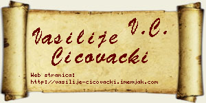 Vasilije Čičovački vizit kartica